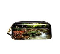 Trousse À Crayons Ruisseau Tropical Et Cerf Sika Sac Porte-Stylo Anti-Salissant Trousse Durable Trousse Scolaire pour Collège Scolaires Garçon