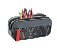Trousse à crayons - Sac de rangement double couche de grande capacité pour adolescents, artistes, voyageurs, étudiants, enseignants, support de papeterie durable avec fermeture éclair, trousse à