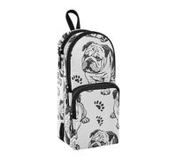 Trousse à crayons Sad Bulldog de grande capacité avec compartiment pour étudiants, cartable d'école, papeterie, trousse à crayons pour l'école, le bureau, le travail, Sad Bulldog, Taille unique,