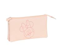 Trousse à crayons - SAFTA - Minnie Mouse - Rose - 3 compartiments - Zippée
