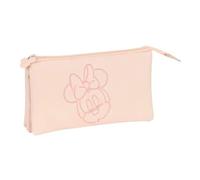 Trousse à crayons - SAFTA - Minnie Mouse - Rose - Triple fermeture éclair Rose