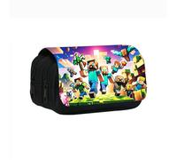 Trousse à Crayons Scolaire Minecraft, Trousse À Crayons Avec Double Fermeture Éclair, Trousse à Crayons pour Enfants étudiants-B