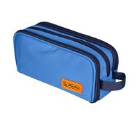Trousse à Crayons Scolaire Trousse de Toilette Triple Herlitz Neon Bleu - 3 Compartiments, Organisateur à Rabat, Poche en Mesh, Support, Bleu Marine (23,5x11x7,5 cm)