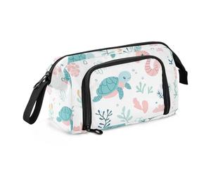 Trousse à crayons simple motif animaux marins safari, grande capacité, multifonctionnelle pour adolescentes, collège