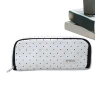 Trousse à crayons simple | Trousse de rangement pour crayons - Pochette de rangement souple pour stylos, ciseaux, règle, journal, bureau, école, voyage, bureau, artistes, étudiants, noir/blanc, Refer