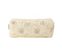 Trousse à crayons souple avec imprimé floral pour l'école, le bureau, l'extérieur, Oran à fond jaune