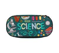 Trousse à crayons spacieuse avec fermeture éclair - Grande capacité - Fournitures de bureau - Thème scientifique, Noir/blanc, One Size, Mignon