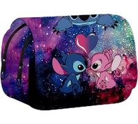 Trousse à Crayons Stitch,Grande Capacité, Sac de Papeterie de Bureau Portable, Animé Étui à Crayons pour Étudiants Garçon ou Fille