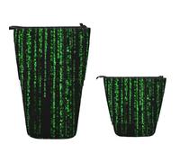 Trousse à crayons sur pied de grande capacité - Jolie trousse télescopique - Porte-crayons - Tour Eiffel - Portable - Organiseur de bureau pour fournitures de bureau, Matrice verte, Taille unique