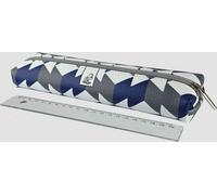 Trousse à crayons Teckel cuir éco Dice bleu marine