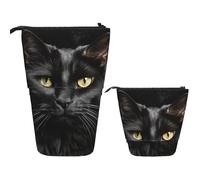 Trousse À Crayons Télescopique A Cat Black On A Black Background Légère Boite Crayon Papeterie Trousse Retractable Crayon Pour Etudiants Le Bureau Fournitures De Bureau