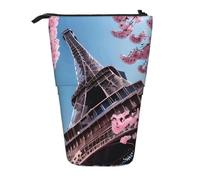 Trousse à crayons télescopique avec impression de la Tour Eiffel de Paris - Grande capacité - Trousse de maquillage pour fournitures de bureau