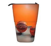 Trousse à crayons télescopique avec imprimé basket-ball orange
