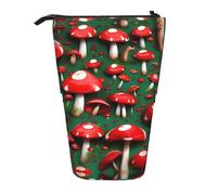 Trousse à crayons télescopique avec imprimé champignons rouges, Noir , Taille unique