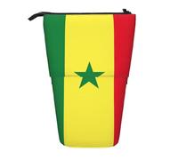 Trousse à crayons télescopique avec imprimé drapeau du Sénégal - Grande capacité - Trousse de maquillage pour fournitures de bureau