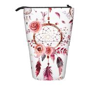 Trousse à crayons télescopique avec motif attrape-rêves - Motif floral - Style bohème - Pour l'école, le bureau, les voyages