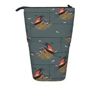 Trousse à crayons télescopique avec motif hirondelle grange dans un graphite, trousse de rangement pour crayons