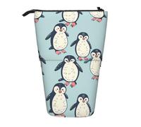 Trousse à crayons télescopique avec motif pingouin de dessin animé - Pour l'école, le bureau, les voyages