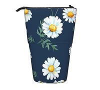 Trousse à crayons télescopique avec papillons bleus, papillons verts et pierres, trousse de maquillage, trousse de papeterie portable pour adolescentes, filles, adultes, marguerite, Pencil Telescopic,