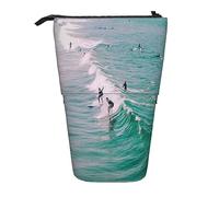 Trousse à crayons télescopique avec plumes de paon, éléphant, trousse de maquillage, trousse de papeterie portable pour adolescentes, filles, adultes, Beach Surf, Pencil Telescopic, Trousse de beauté