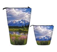 Trousse à crayons télescopique avec support pour crayons - Grand Teton National Park - Jolie trousse à crayons - Trousse de maquillage pour adultes, Noir , Taille unique, Imprimé