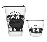 Trousse À Crayons Télescopique Cartoon Black White Sheep Légère Porte-Stylo Multifonctionnel Pencil Case Télescopique Pour Fournitures De Bureau Le Bureau Garçons Filles
