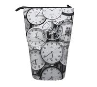 Trousse À Crayons Télescopique Clock Art Print Papeterie Pencil Case Télescopique Durable Boite Crayon Pour Le Bureau Etudiants Garçons Filles