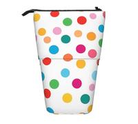 Trousse À Crayons Télescopique Colorful Polka Dots Rainbow Porte-Stylo Fournitures Debout Étui Sac À Crayons Durable Boite Crayon Pour Etudiants Garçons Filles