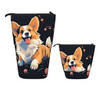 Trousse À Crayons Télescopique Corgi Dog On Dark Background Légère Trousse Retractable Crayon Fournitures Debout Étui Sac À Crayons Pour Garçons Filles Collège Étudiants Fournitures De Bureau