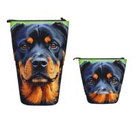 Trousse à crayons télescopique de grande capacité avec motif labrador retriever, trousse à crayons rétractable et portable pour fournitures de bureau, Cool Rottweiler Dog Art, Taille unique, Trousse à