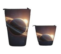 Trousse à crayons télescopique de grande capacité avec motif yorkshire, trousse à crayons rétractable et portable, trousse de maquillage pour fournitures de bureau, Saturn Ring Planet, Taille unique