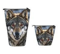 Trousse à crayons télescopique de grande capacité avec silhouette de plante naturelle et feuille de fougère - Trousse de papeterie rétractable sur pied - Trousse de maquillage pour fournitures de