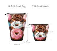 Trousse à crayons télescopique de grande capacité - Grande capacité - Motif Angleterre - Rétro - Londres - Pour téléphone - Pour fournitures de bureau, Donuts, Taille unique, Sac à bandoulière