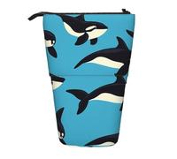 Trousse à crayons télescopique en forme de dauphin avec baleine de mer et corail - Pour l'école, le bureau, les voyages