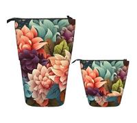 Trousse À Crayons Télescopique Flowers As Background Papeterie Porte-Stylo Cosmé Debout Étui Sac À Crayons Pour Cosmétiques Fournitures De Bureau Etudiants