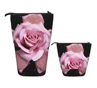 Trousse À Crayons Télescopique Glitter Roses Durable Trousse Retractable Crayon Légère Pencil Case Télescopique Pour Le Bureau Etudiants Garçons Filles