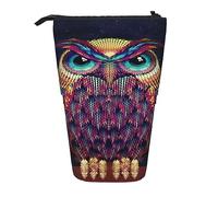 Trousse à crayons télescopique jaune tournesol floral papeterie trousse de maquillage portable pour adolescentes filles adultes, Motif chouette., Pencil Telescopic, Trousse de beauté