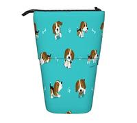 Trousse à crayons télescopique New York Night Papeterie Trousse de maquillage Portable Bureau Papeterie Sac pour Adolescentes Filles Adultes, Chien beagle de dessin animé, Pencil Telescopic, Trousse