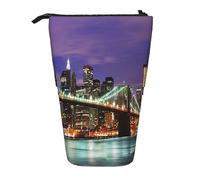 Trousse à crayons télescopique New York Night Papeterie Trousse de maquillage Portable Bureau Papeterie Sac pour Adolescentes Filles Adultes, New York Night, Pencil Telescopic, Trousse de beauté