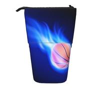 Trousse à crayons télescopique New York Night Papeterie Trousse de maquillage Portable Bureau Papeterie Sac pour Adolescentes Filles Adultes, Blue Fire Ballon de basket, Pencil Telescopic, Trousse de