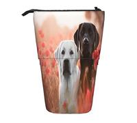 Trousse à crayons télescopique New York Night Papeterie Trousse de maquillage Portable Bureau Papeterie Sac pour Adolescentes Filles Adultes, Labrador blanc, Pencil Telescopic, Trousse de beauté