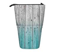 Trousse à crayons télescopique Panneaux en bois Impression de fond Trousse à crayons debout Trousse à papeterie Porte-stylo télescopique Porte-crayons Pop Up pour le travail de bureau Cadeau de vaca