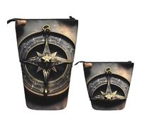 Trousse à crayons télescopique - Pop Up - Design magique - Runes nordiques - Boussole - Jolie trousse à crayons - Trousse de maquillage pour adulte - Fournitures de bureau, Noir , Taille unique