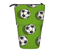 Trousse à crayons télescopique rétro avec motif ballon de football - Pour l'école, le bureau, les voyages