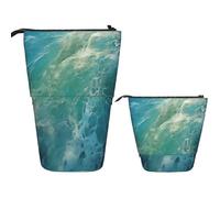 Trousse À Crayons Télescopique Sea Background Cosmé Porte-Stylo Multifonctionnel Boite Crayon Pour Etudiants Cosmétiques Garçons Filles