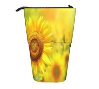 Trousse à crayons télescopique, style bohème, éléphant, trousse de maquillage, trousse de papeterie portable pour adolescentes, filles, adultes, tournesol, Pencil Telescopic, Trousse de beauté