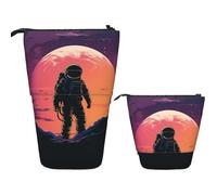 Trousse à crayons télescopique sur pied avec fermeture éclair pop-up - Trousse à crayons cool steampunk - Trousse de maquillage portable - Jolie trousse à crayons pour le bureau, les vacances, un