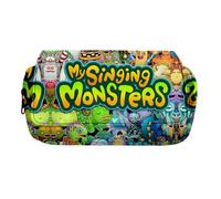 Trousse à crayons tendance My Singing Monsters pour filles/garçons, adolescents, écolier, cadeau Wubbox, grande capacité, compartiment pour la rentrée scolaire, N, 21 x 10 x 7.5 cm, Dessin animé