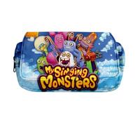 Trousse à crayons tendance My Singing Monsters pour filles/garçons, adolescents, écolier, cadeau Wubbox, grande capacité, compartiment pour la rentrée scolaire, a, 21 x 10 x 7.5 cm, Dessin animé