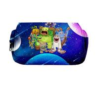 Trousse à crayons tendance My Singing Monsters pour filles/garçons, adolescents, écolier, cadeau Wubbox, grande capacité, compartiment pour la rentrée scolaire, D, 21 x 10 x 7.5 cm, Dessin animé